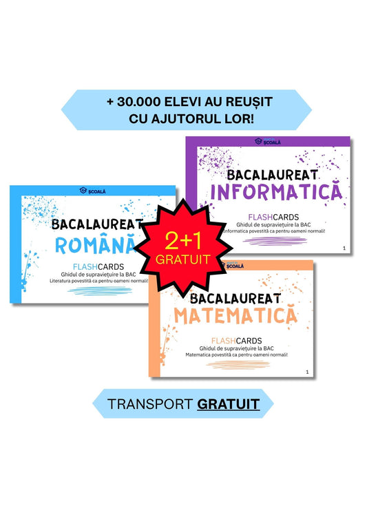 2+1 GRATUIT BAC REAL Pachet Complet - Română + Mate + Info