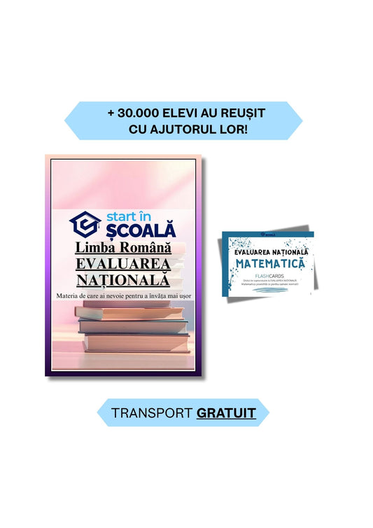 Evaluare Națională Pachet - Română Manual+ Flashcard Matematică