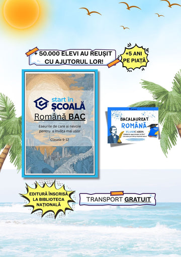 Pachet BAC - Română Manual Eseuri + Română Flashcard