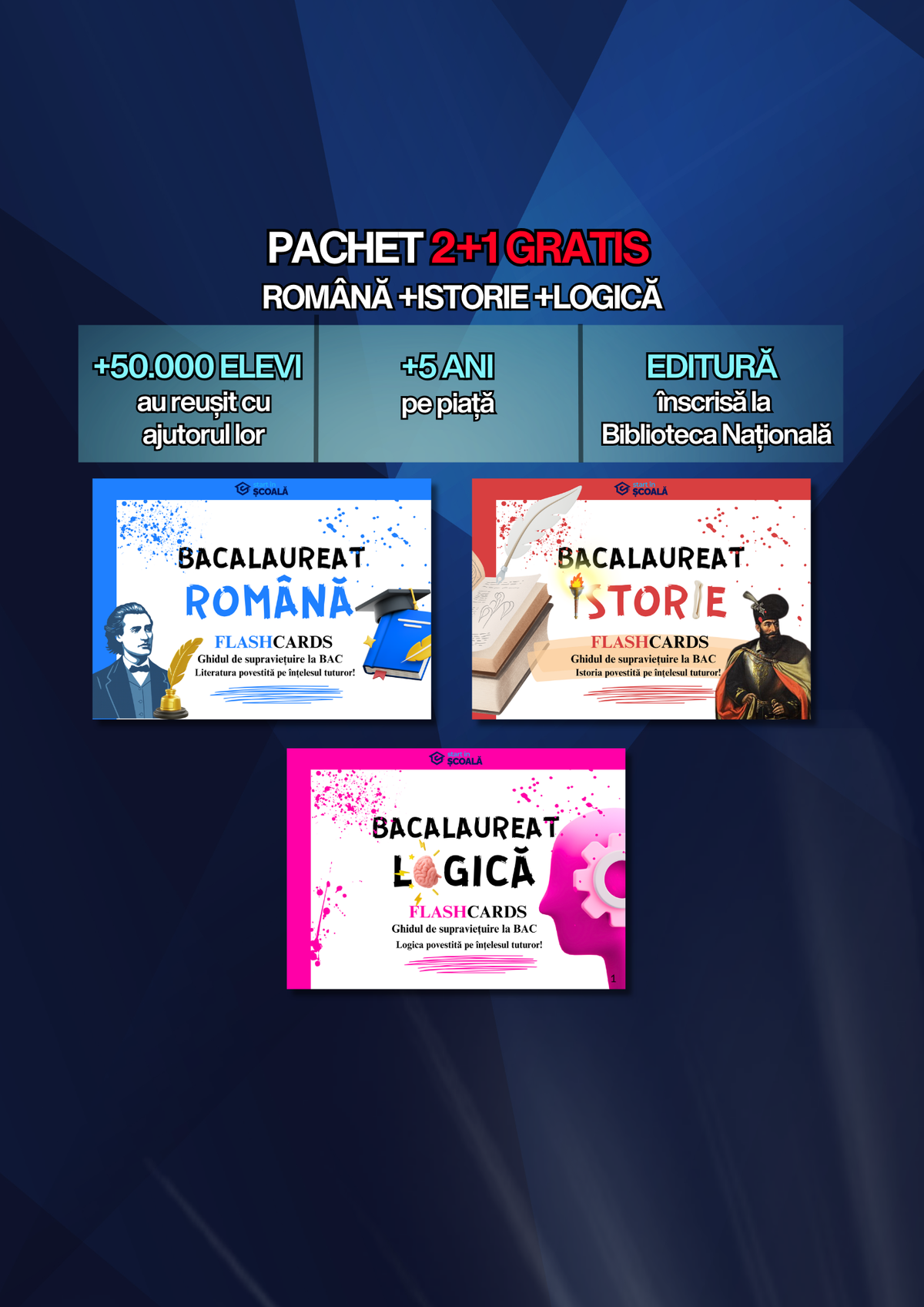 2+1 GRATUIT BAC - Română + Istorie + Logică
