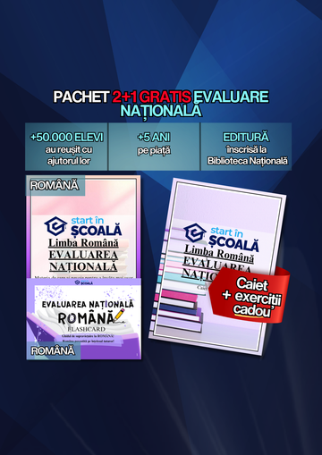 2+1 GRATUIT Evaluare - Manual Romana + Flashcard + CADOU:Caiet Exerciții Română