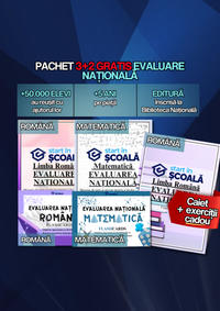 3+2 GRATUIT Pachet Evaluare Națională - Manuale Română & Mate + Flashcard-uri + Caiet Exerciții Română