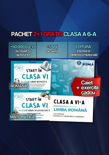 2+1 GRATUIT Clasa VI - Flashcard-uri Română + Mate + CADOU