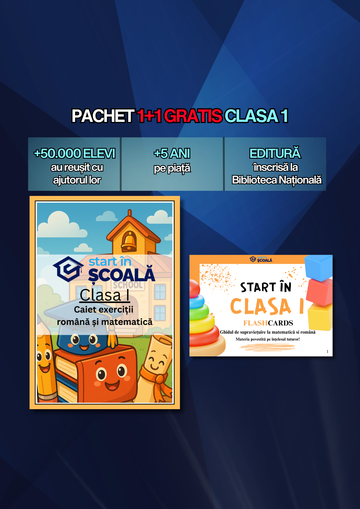 Pachet 1+1 GRATIS Clasa 1: Caiet de exerciții + Flashcard