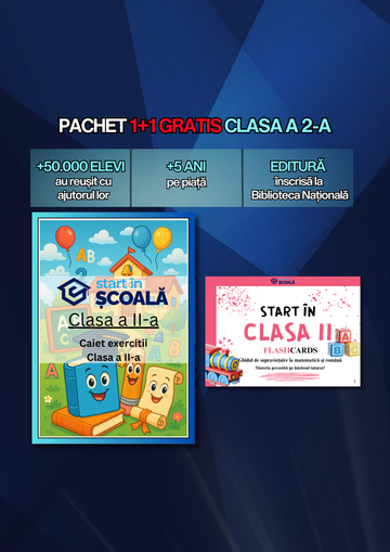 Pachet 1+1 GRATIS Clasa 2: Caiet de exerciții + Flashcard
