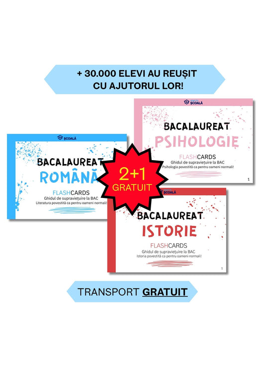 2+1 GRATUIT BAC UMAN Pachet Complet - Română + Istorie + Psihologie