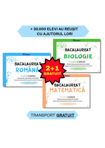 2+1 GRATUIT BAC REAL Pachet Complet - Română + Matematică + Bio