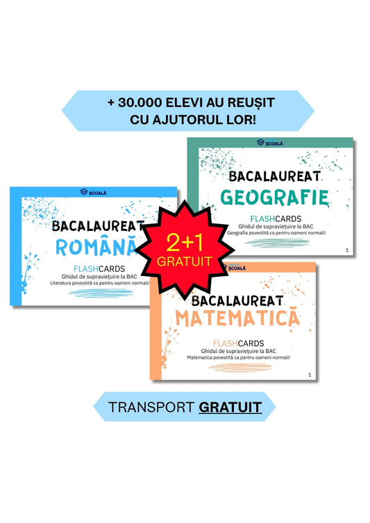 2+1 GRATUIT BAC TEHNO Pachet Complet - Română + Mate + Geografie