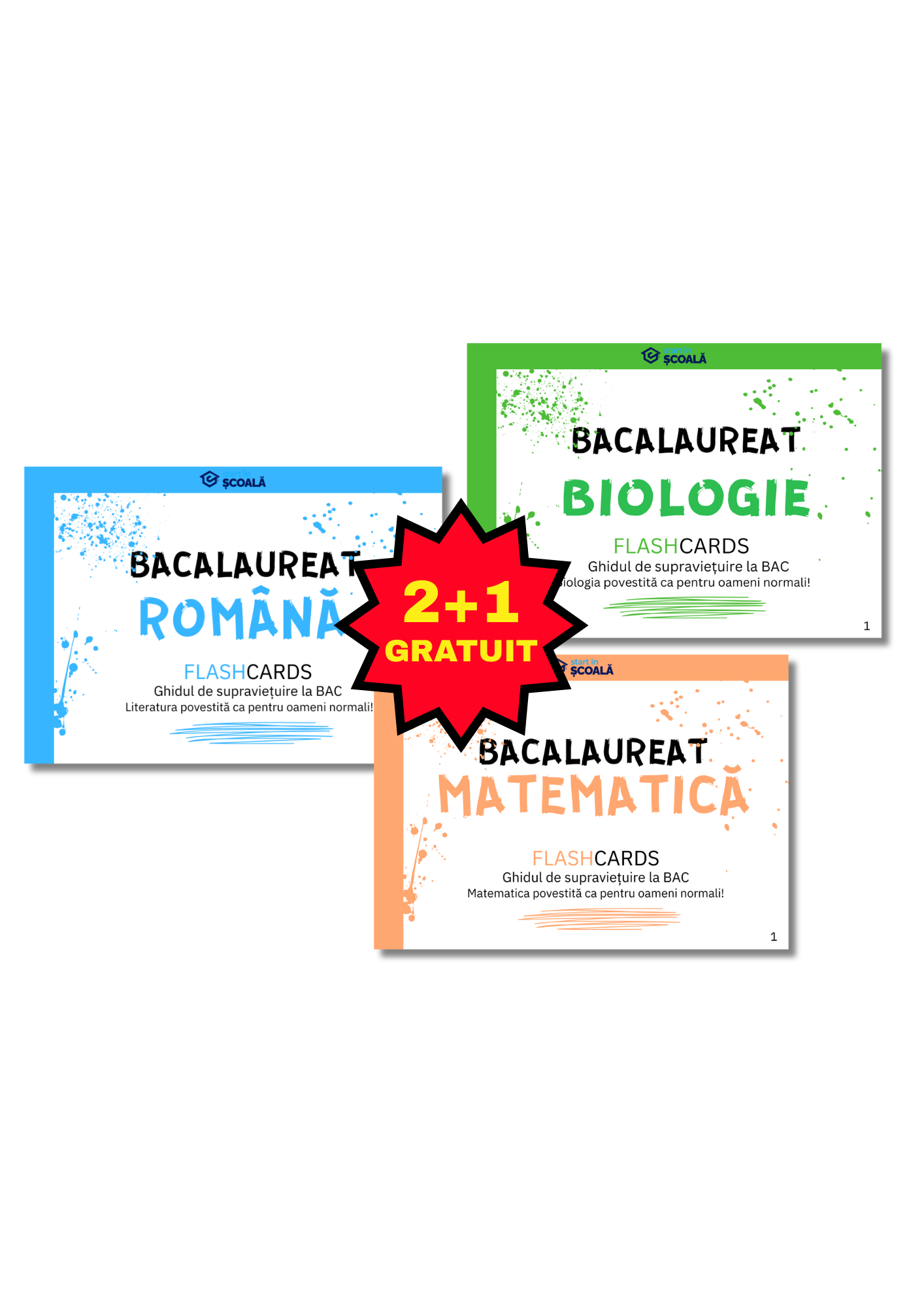 2+1 GRATUIT BAC REAL Pachet Complet - Română + Matematică + Bio