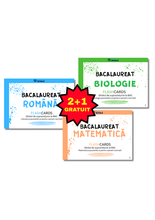 2+1 GRATUIT BAC REAL Pachet Complet - Română + Matematică + Bio