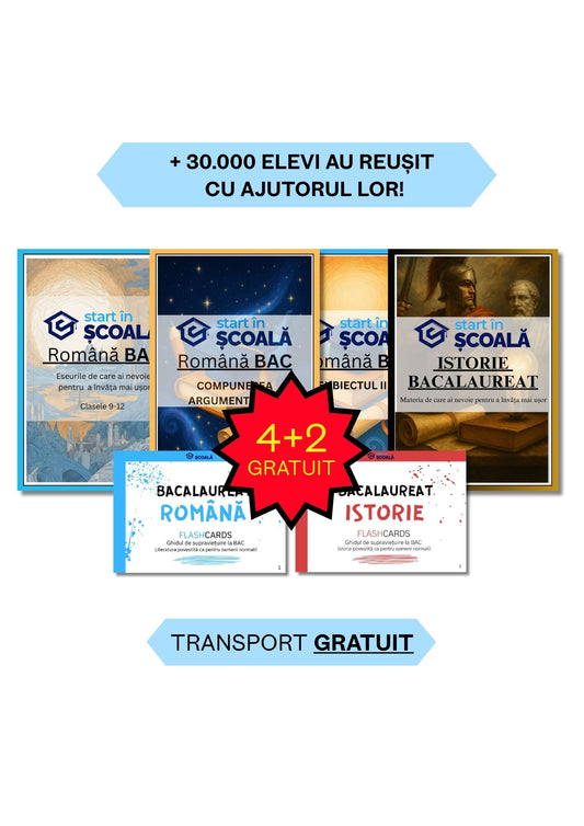 Pachet Complet Complet BAC Uman 6 Culegeri - Manuale Uman ( Eseuri, Subiect 1B, Subiectul 2, Istorie) + Flashcarduri Română și Istorie