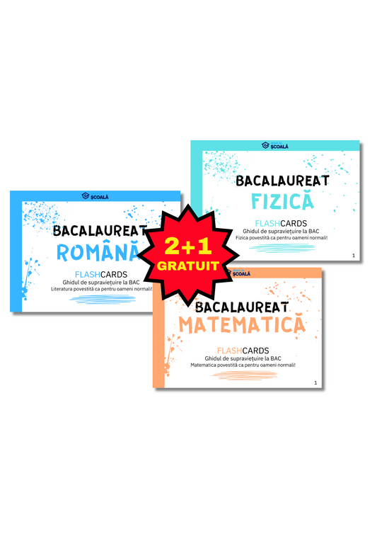 2+1 GRATUIT BAC REAL Pachet Complet - Română + Matematică + Fizică