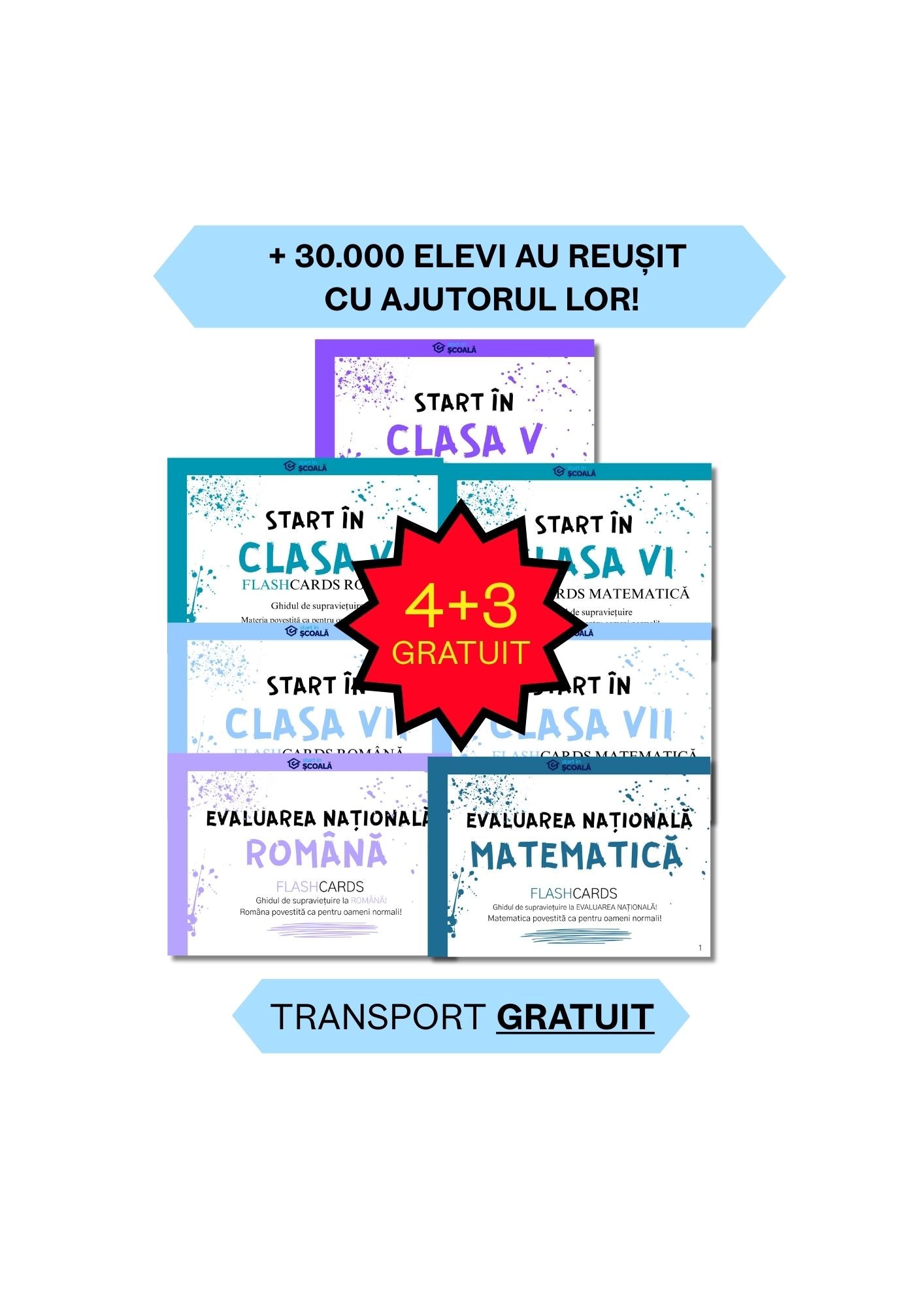Pachet Complet Clasele V-VIII - Română + Matematică (7 cărți)