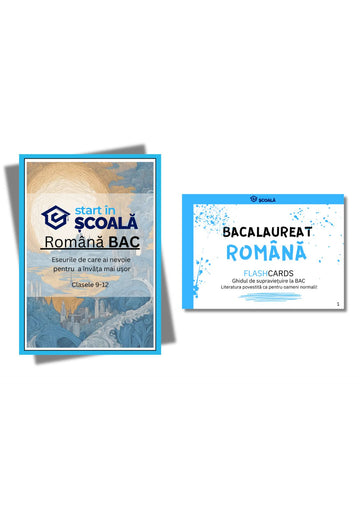 Pachet BAC - Română Manual Eseuri + Română Flashcard