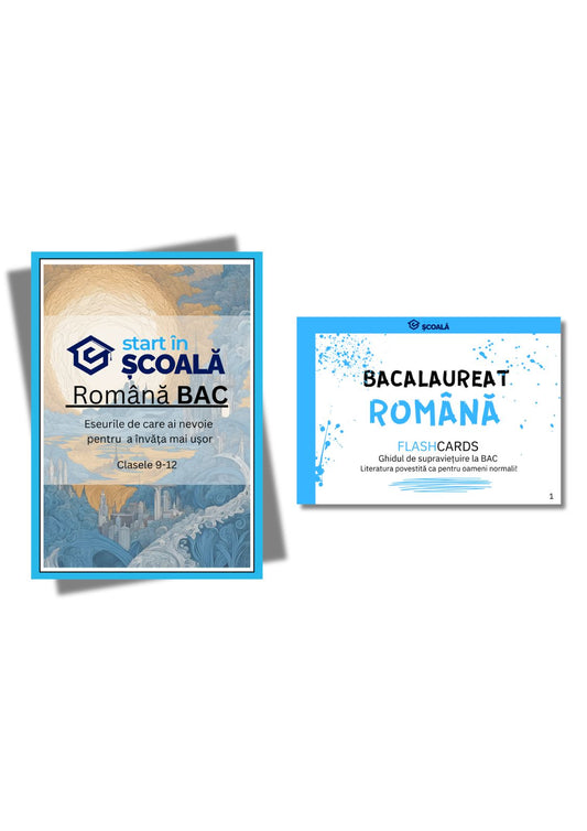 Pachet BAC - Română Manual Eseuri + Română Flashcard