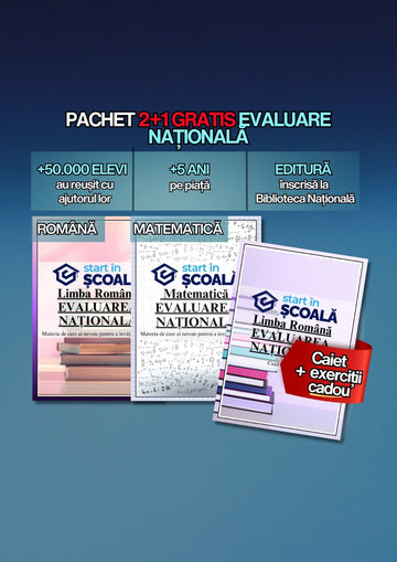 2+1 GRATUIT Evaluare - Manuale Română + Mate + CADOU:Caiet Exerciții Română