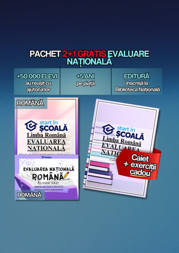 2+1 GRATUIT Evaluare - Manual Romana + Flashcard + CADOU:Caiet Exerciții Română