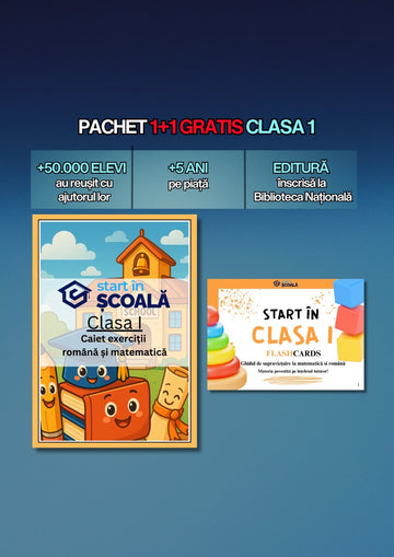 Pachet 1+1 GRATIS Clasa 1: Caiet de exerciții + Flashcard