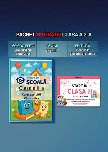 Pachet 1+1 GRATIS Clasa 2: Caiet de exerciții + Flashcard