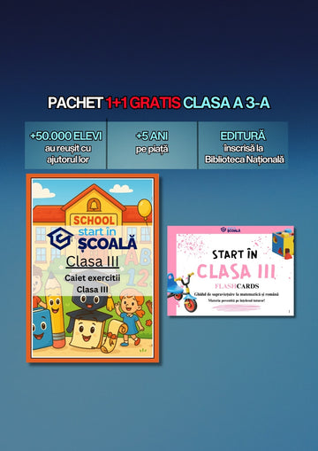 Pachet 1+1 GRATIS Clasa 3: Caiet de exerciții + Flashcard