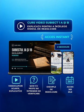 Curs Video Subiectul I 2+1 GRATUIT(4 ore) + 150 Quiz-uri + 2 Ebook-uri
