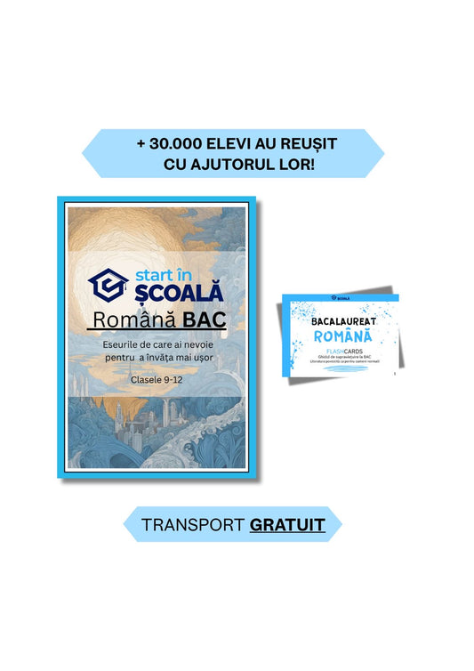Pachet BAC - Română Manual Eseuri + Română Flashcard